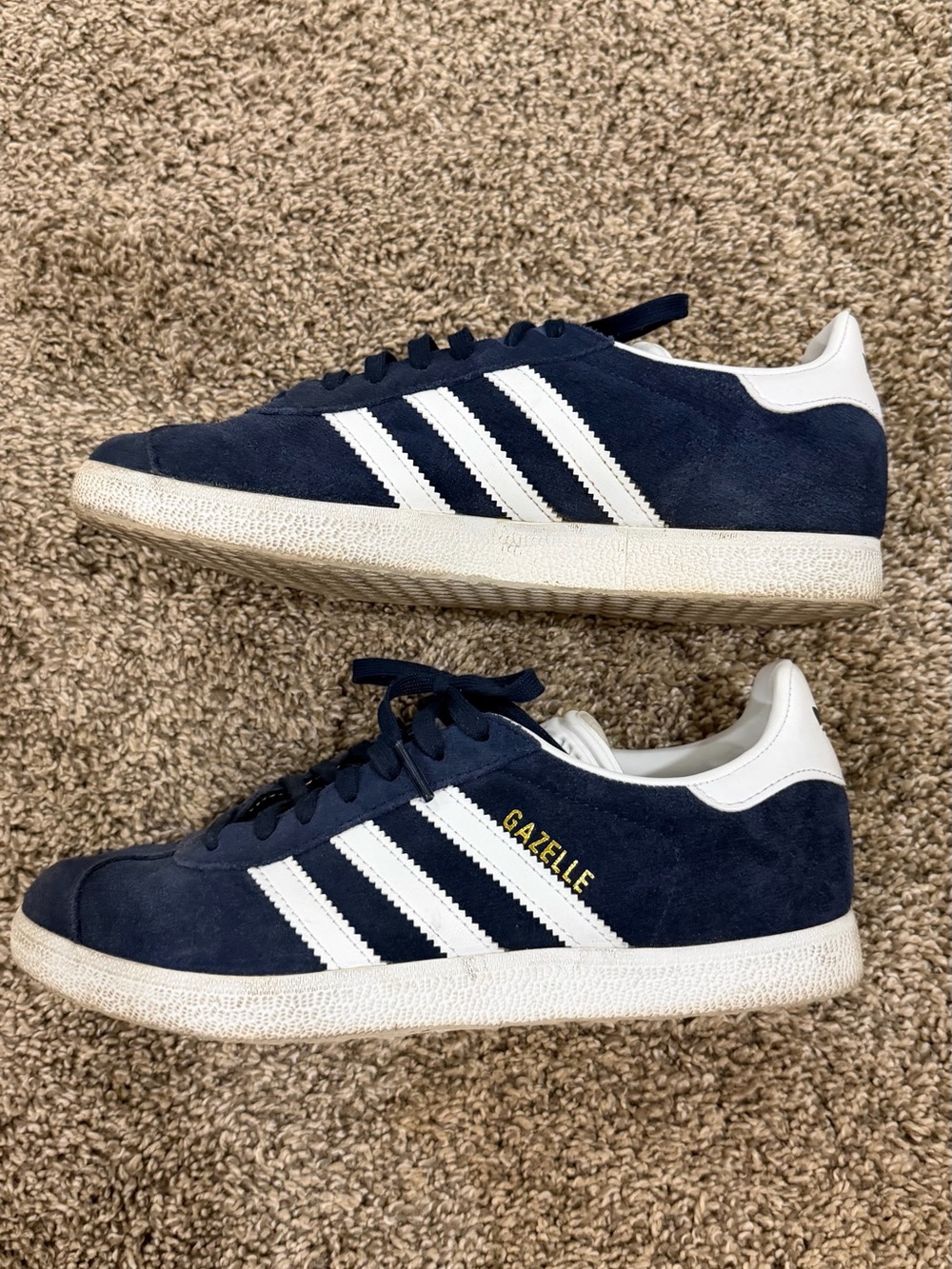 adidas Gazelle Suede Sneakers - Navy and White
